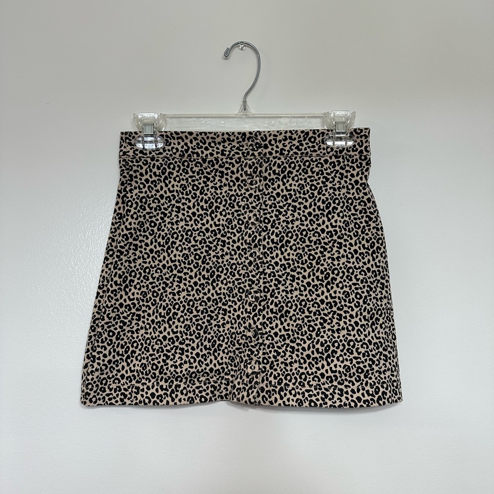Cheetah print skirt with button details up the front